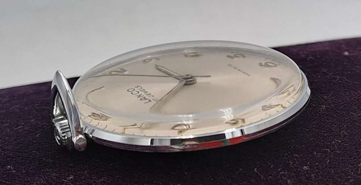 Vintage Swiss Lanco Mechanical pocket watch 17 Jewels - Shock Protected -Excellent Condition-