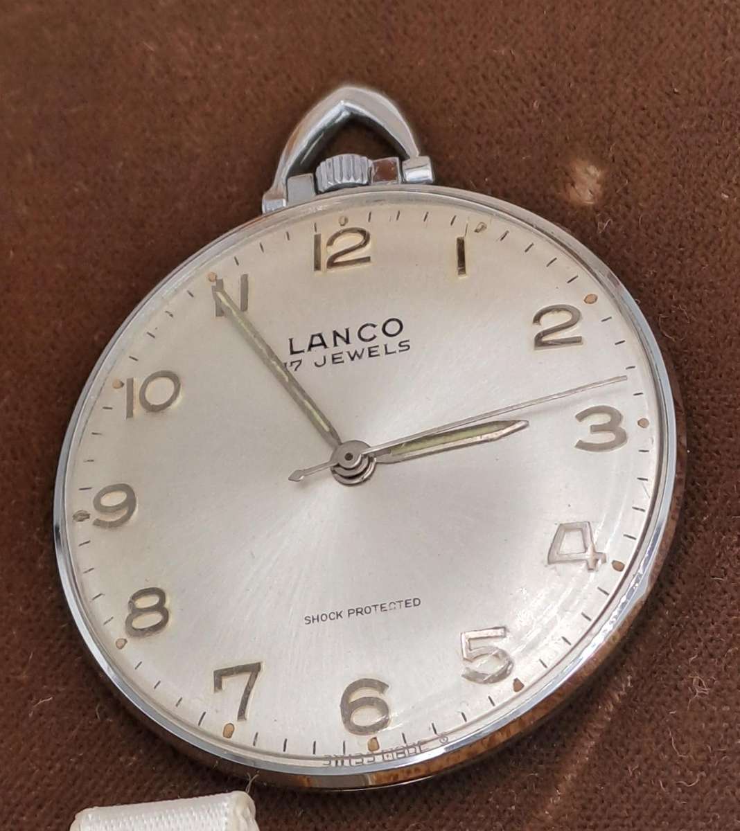 Vintage Swiss Lanco Mechanical pocket watch 17 Jewels - Shock Protected -Excellent Condition-