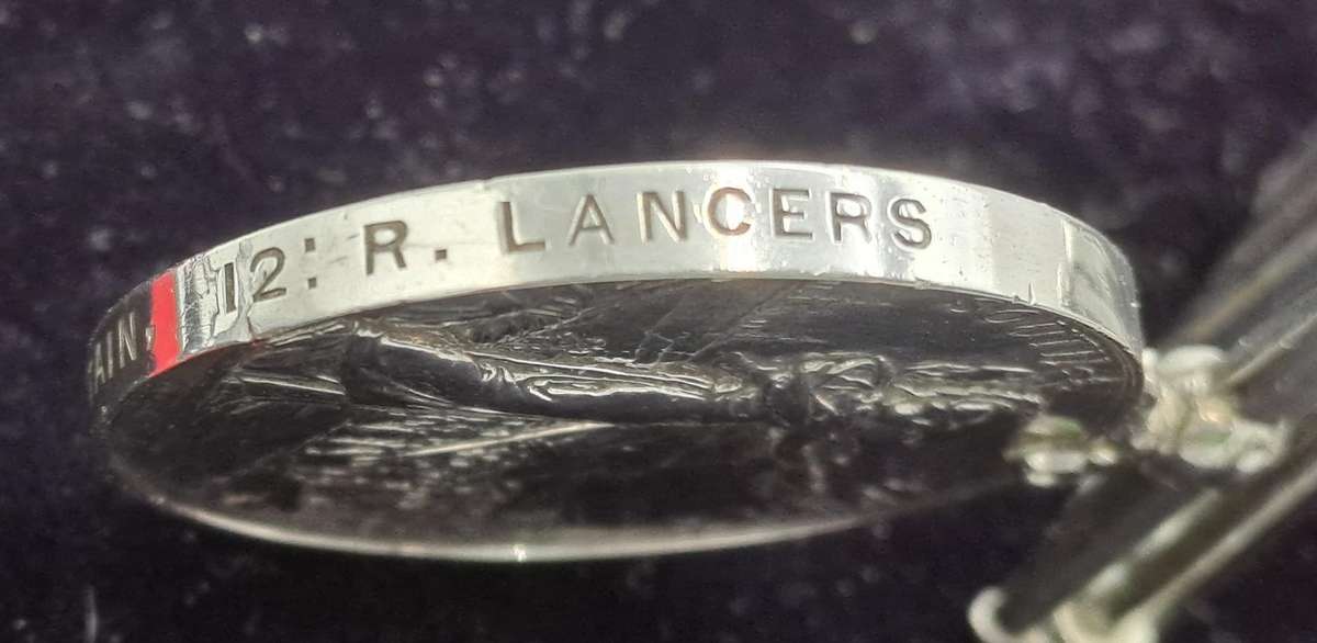 Boerwar 1899-1900 Queen Victoria QSA Medal Awarded to- 4445 Pte. F.Fountain 12 R. Lancers -5 clasps