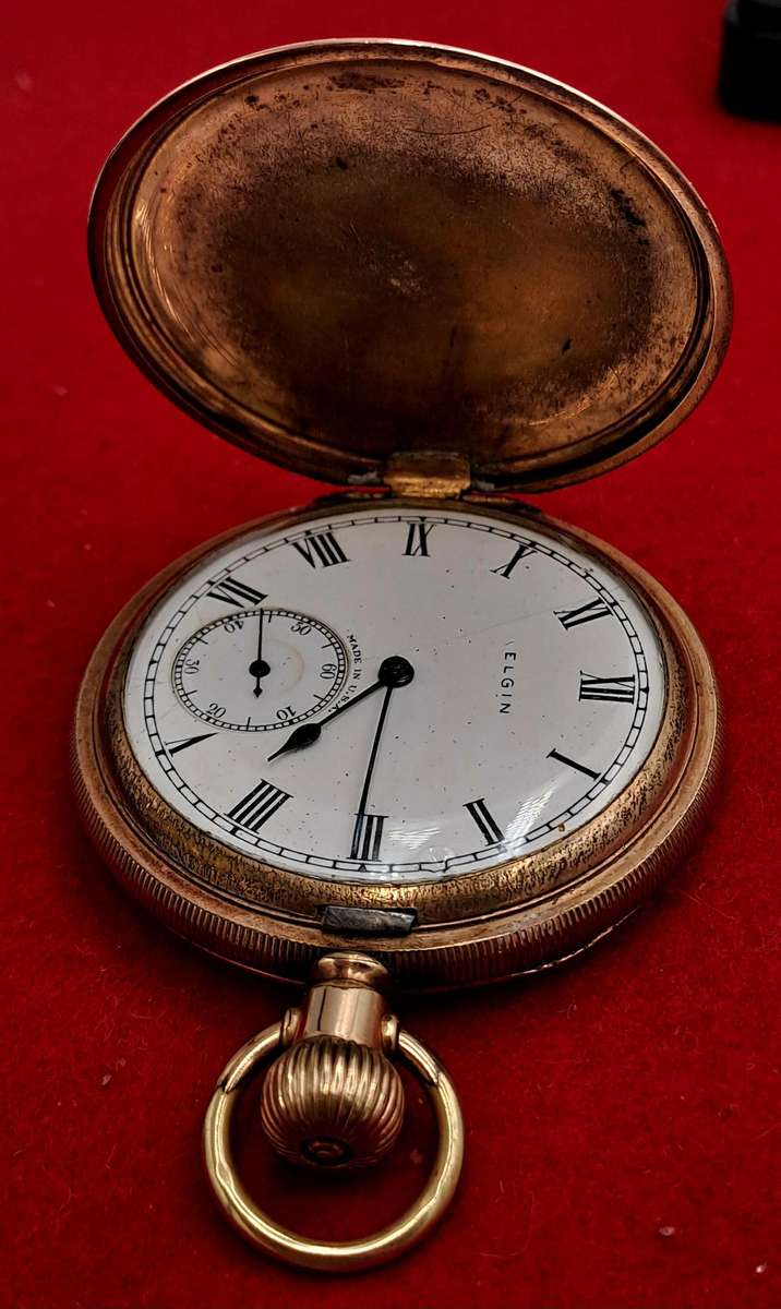 1920's Elgin Pocket Watch SN 30603152 7 Jewels Case No 4373899 USA- NOT Working