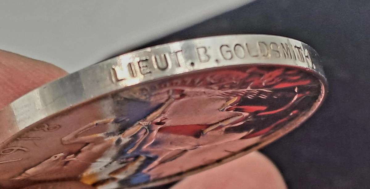 1914-1918 WW1 Sterling Silver War Medal,Lieut.B.Goldsmith
