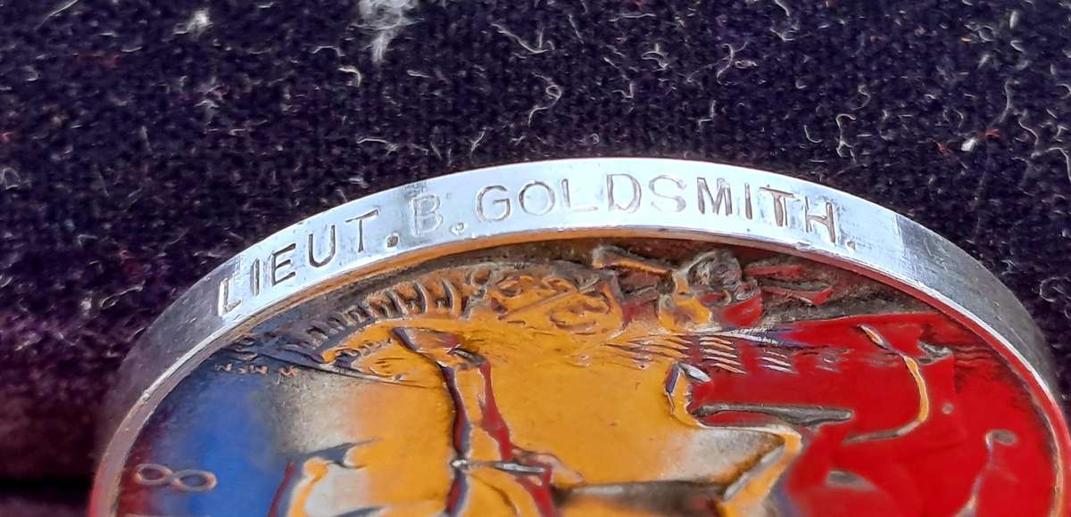 1914-1918 WW1 Sterling Silver War Medal,Lieut.B.Goldsmith
