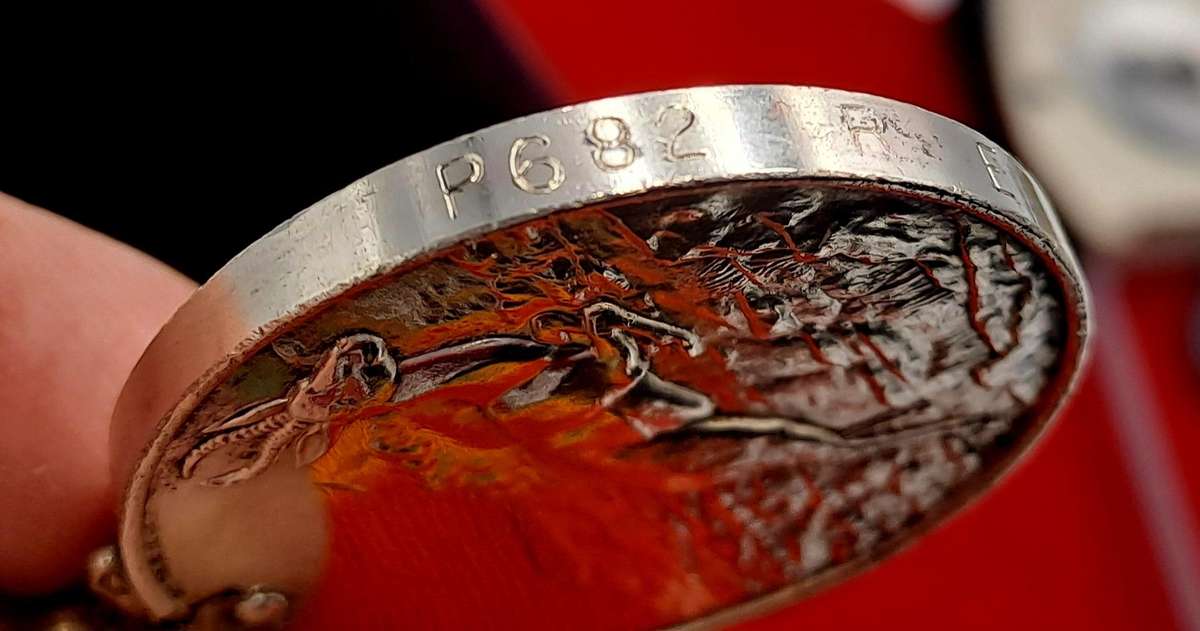 WW2  South Africa .925 Silver Africa Service Medal w/ Ribbon-  engraved P682 P.E.F Fennell