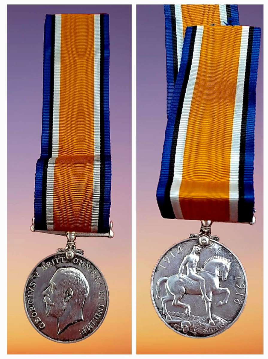 1914-1918 WW1 Sterling Silver War Medal,Lieut.B.Goldsmith