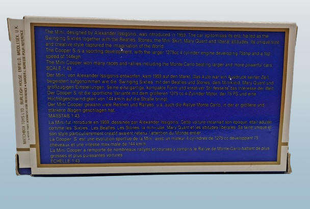 1990-Matchbox Dinky Collection DY-21 `1964 Austin Mini Cooper S in Box