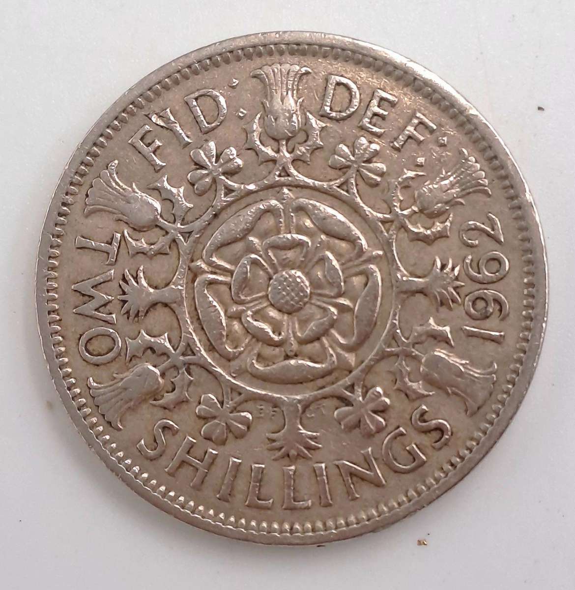 1962 United Kingdom 2 Shillings - Elizabeth II 1st portrait,