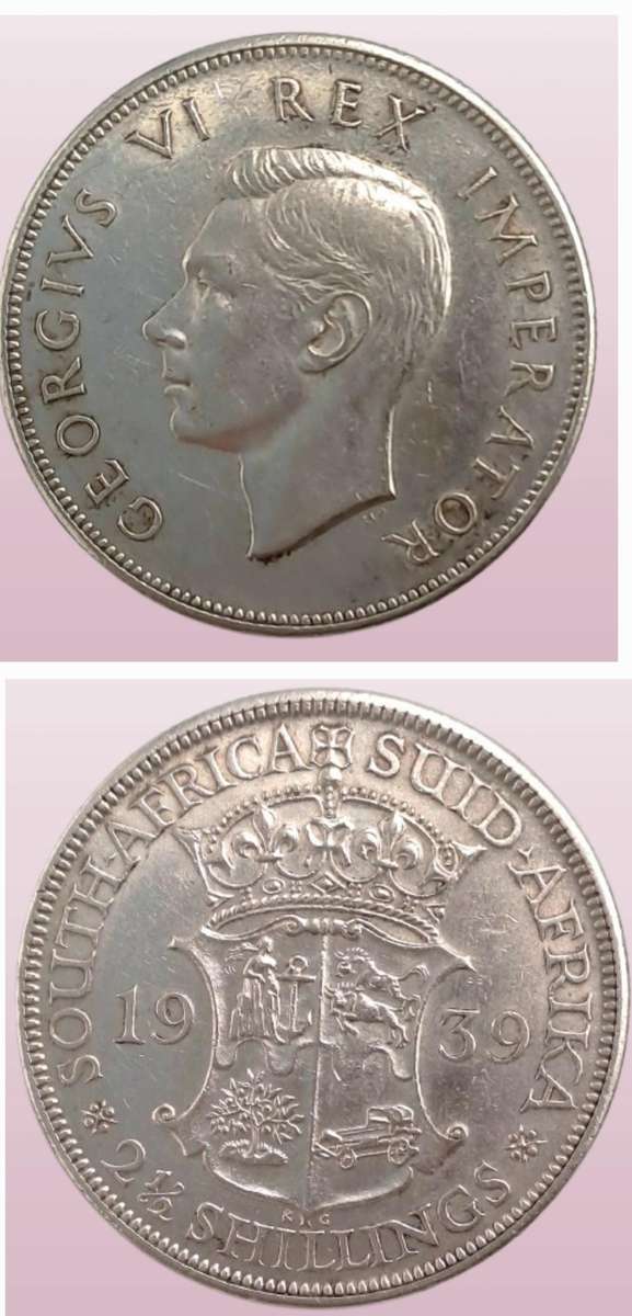 1939 South Africa .800 Silver 2½ Shillings - George VI Rex Imperator (ONLY 132897 Minted)