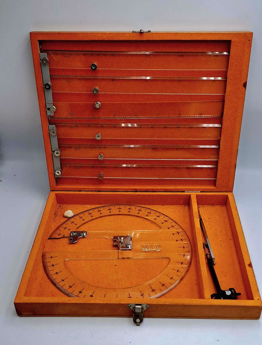 Vintage Deselec Goordenatografo 8501-set -made in Brazil-Polar coordinate for topography Set in Box