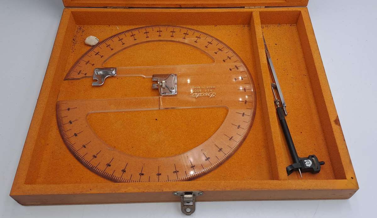 Vintage Deselec Goordenatografo 8501-set -made in Brazil-Polar coordinate for topography Set in Box