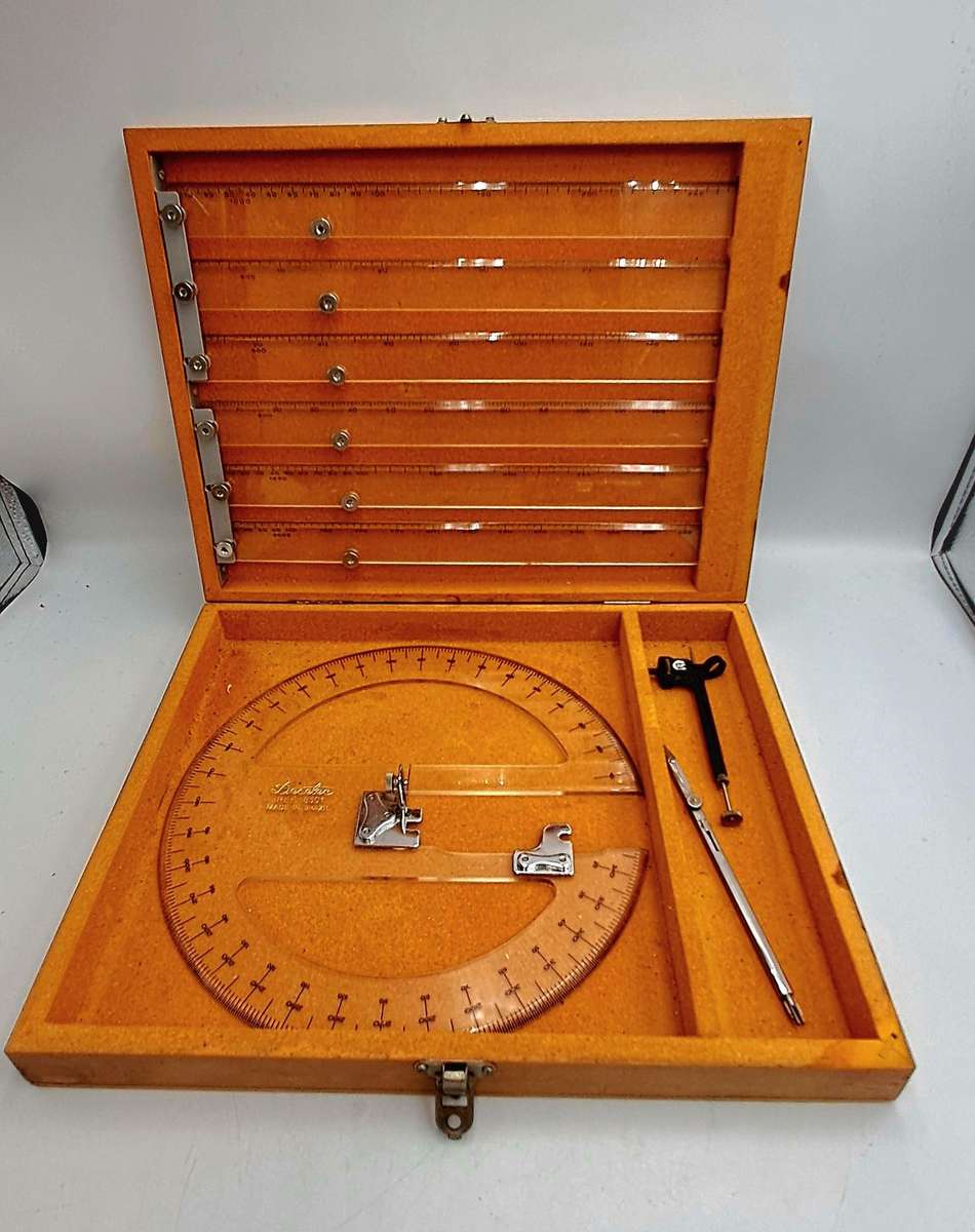 Vintage Deselec Goordenatografo 8501-set -made in Brazil-Polar coordinate for topography Set in Box