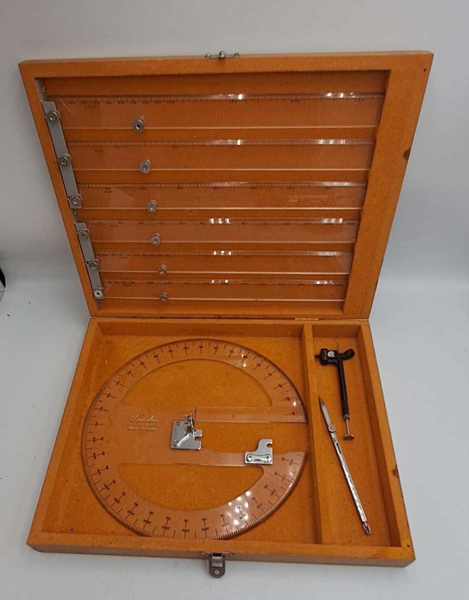 Vintage Deselec Goordenatografo 8501-set -made in Brazil-Polar coordinate for topography Set in Box