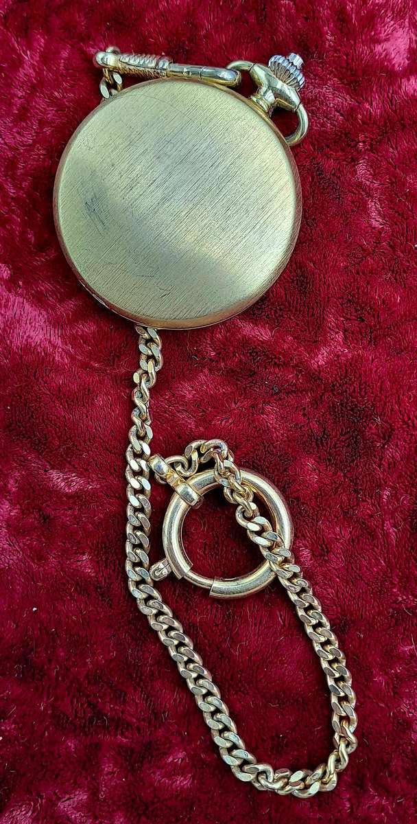 Vintage Lacher Quartz Pocket watch on chain-Made in West Germany -Working
