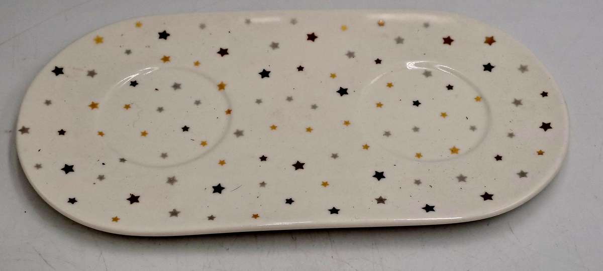 2 Zara Home -Hecho en China Porcelain Merry Christmas Cups on Tray