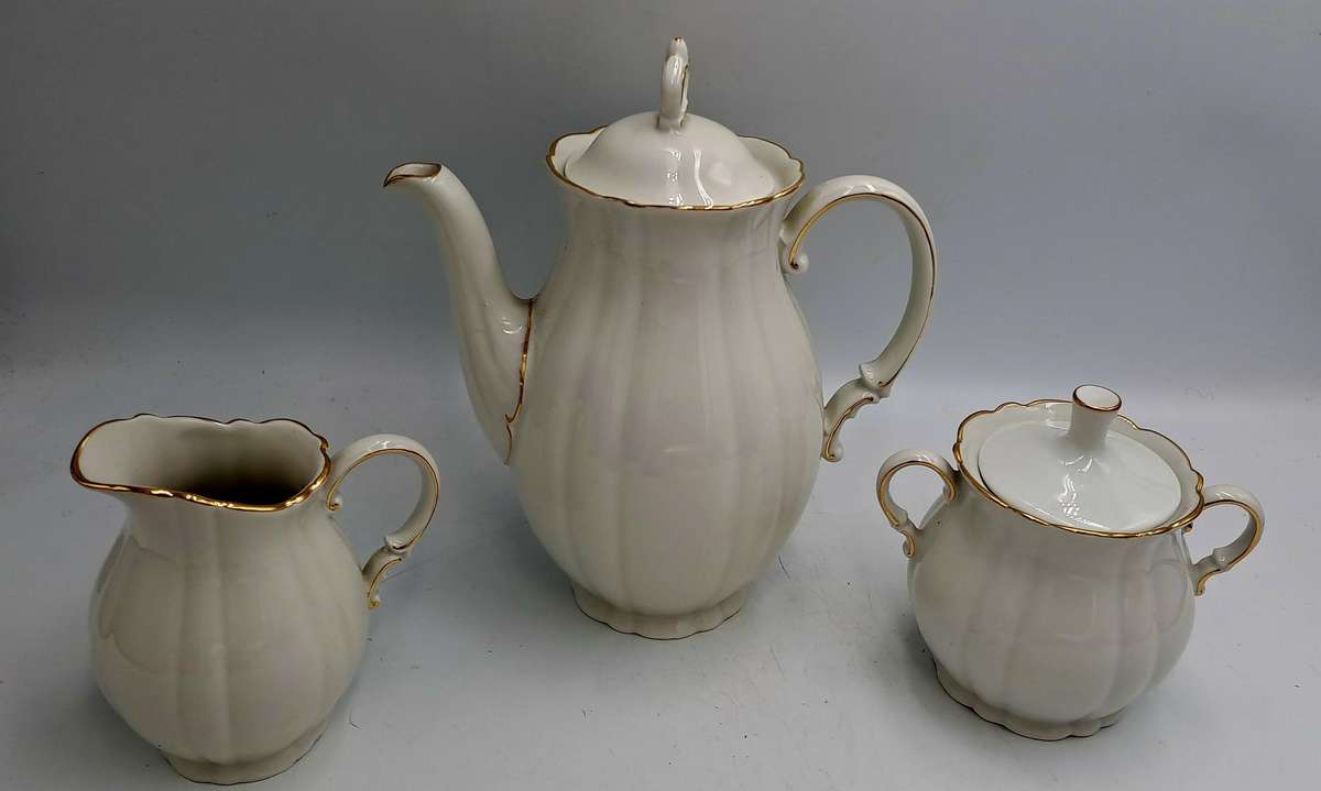 1940's 15pc Verbano Laveno Porcelain Demitasse set + 2 Saucers not from this set-Italy