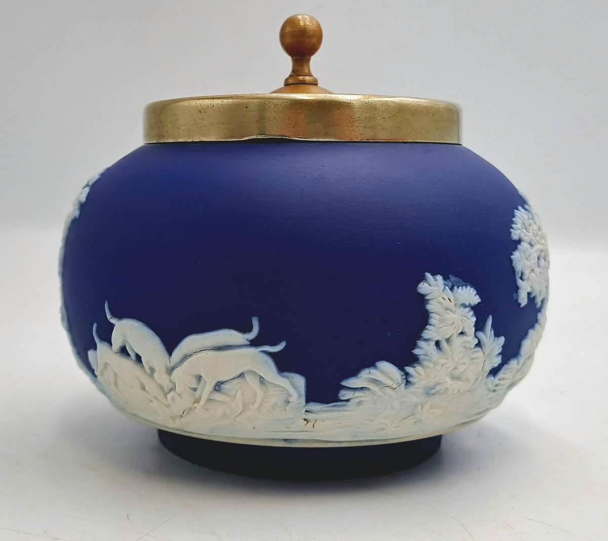 Vintage Adams Tunstall Jasperware Sugar Bowl with EPNS Lid (silver plated)