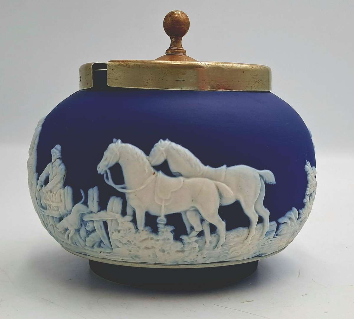 Vintage Adams Tunstall Jasperware Sugar Bowl with EPNS Lid (silver plated)