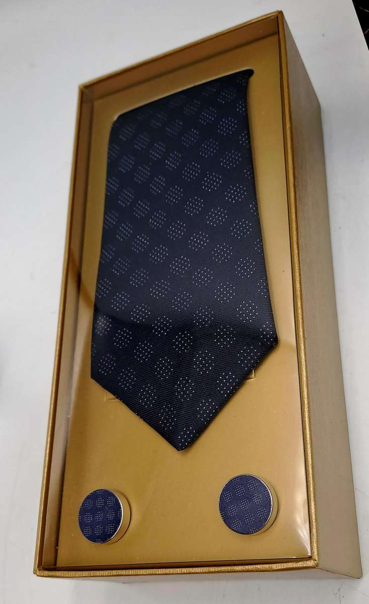 Navy Ted Baker London Designer Tie and Cufflink set