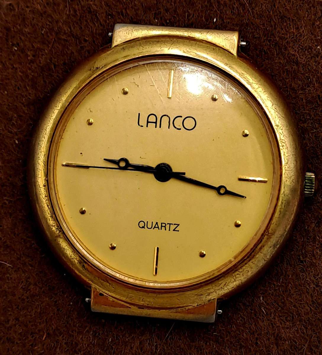 Pre-Owned Gold Tone Mens Lanco Quartz watch -Working