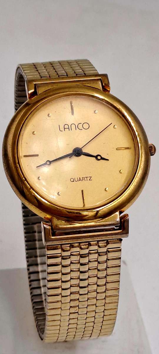 Pre-Owned Gold Tone Mens Lanco Quartz watch -Working