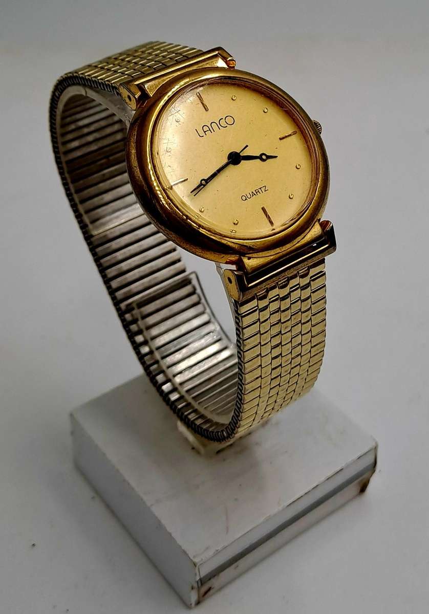 Pre-Owned Gold Tone Mens Lanco Quartz watch -Working