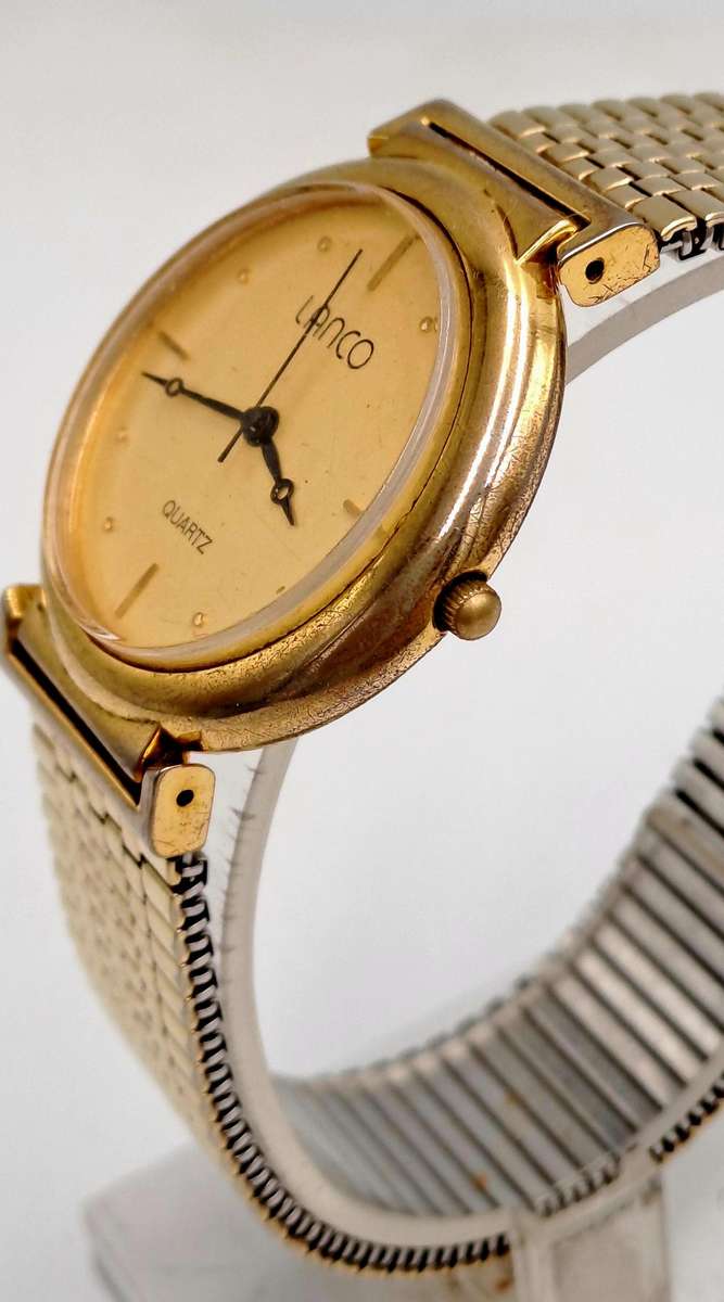 Pre-Owned Gold Tone Mens Lanco Quartz watch -Working