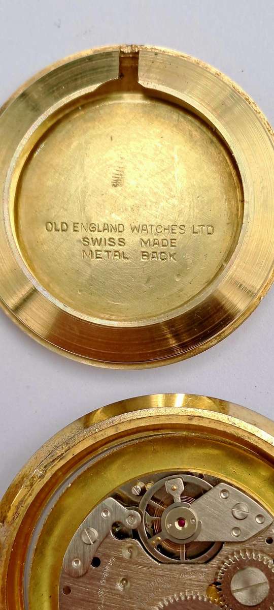 Rare Find!!! 2 x 1960's Swiss Made Old England Black Bezel Watches for repairs by CLARO Watch SA.