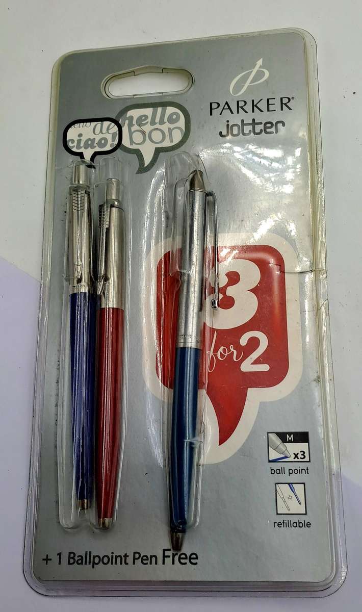 Old Stock 3 Parker Jotter  Ball Pens still in Packaging