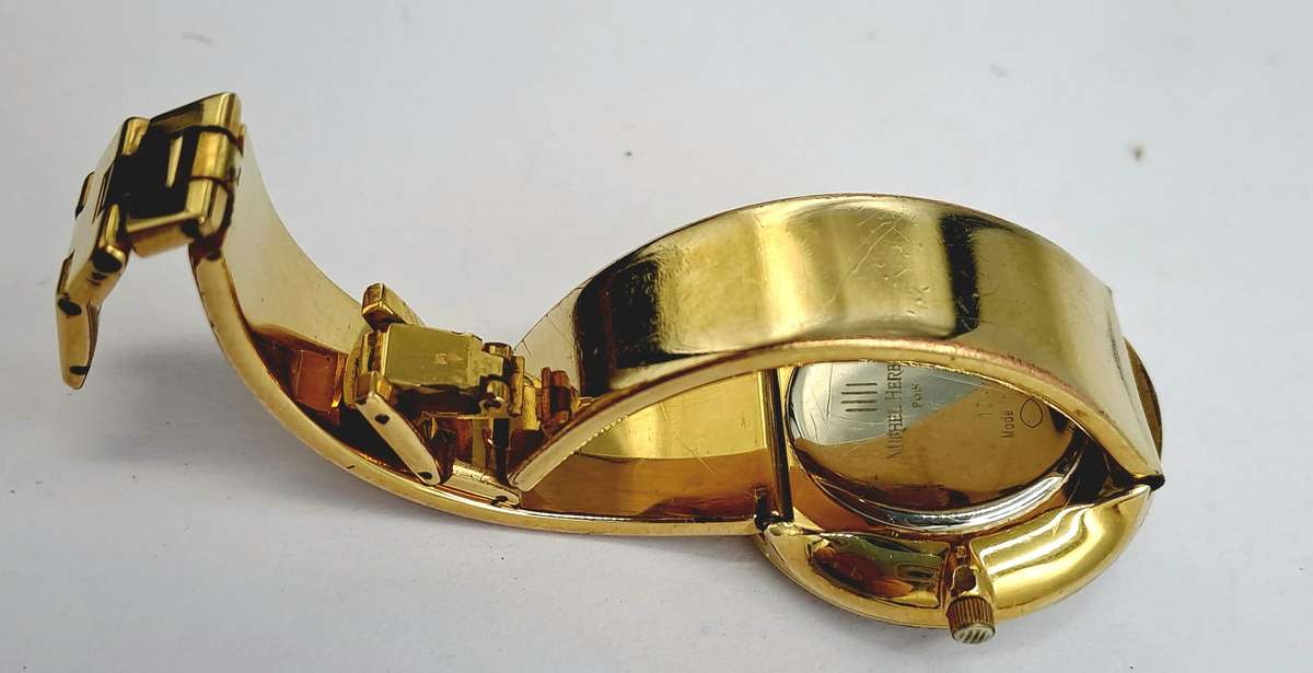 Pre-owned Ladies Michel Herbelin Paris rolled gold watch in Box with Booklet used condition