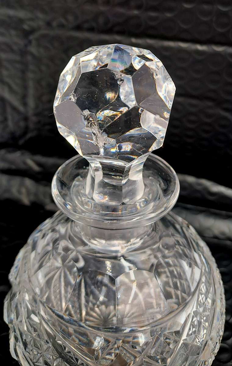 Antique Edwardian Cut Glass Perfume or Scent Bottle