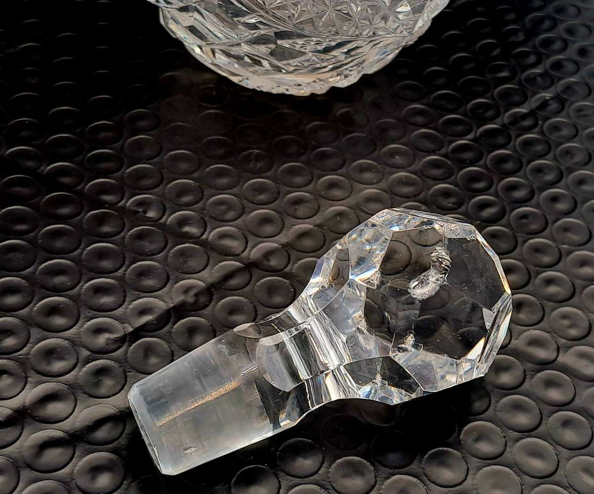 Antique Edwardian Cut Glass Perfume or Scent Bottle