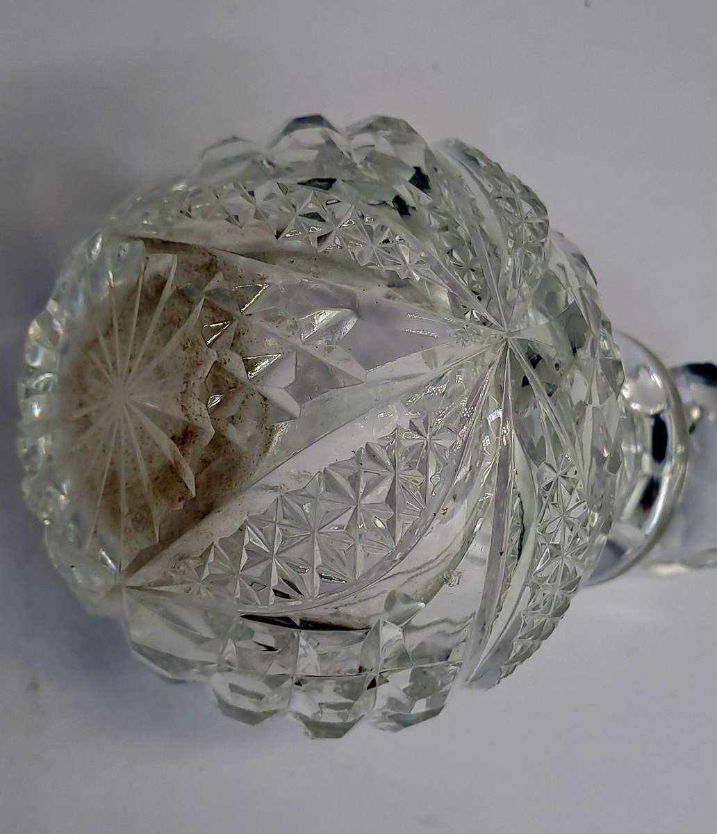 Antique Edwardian Cut Glass Perfume or Scent Bottle