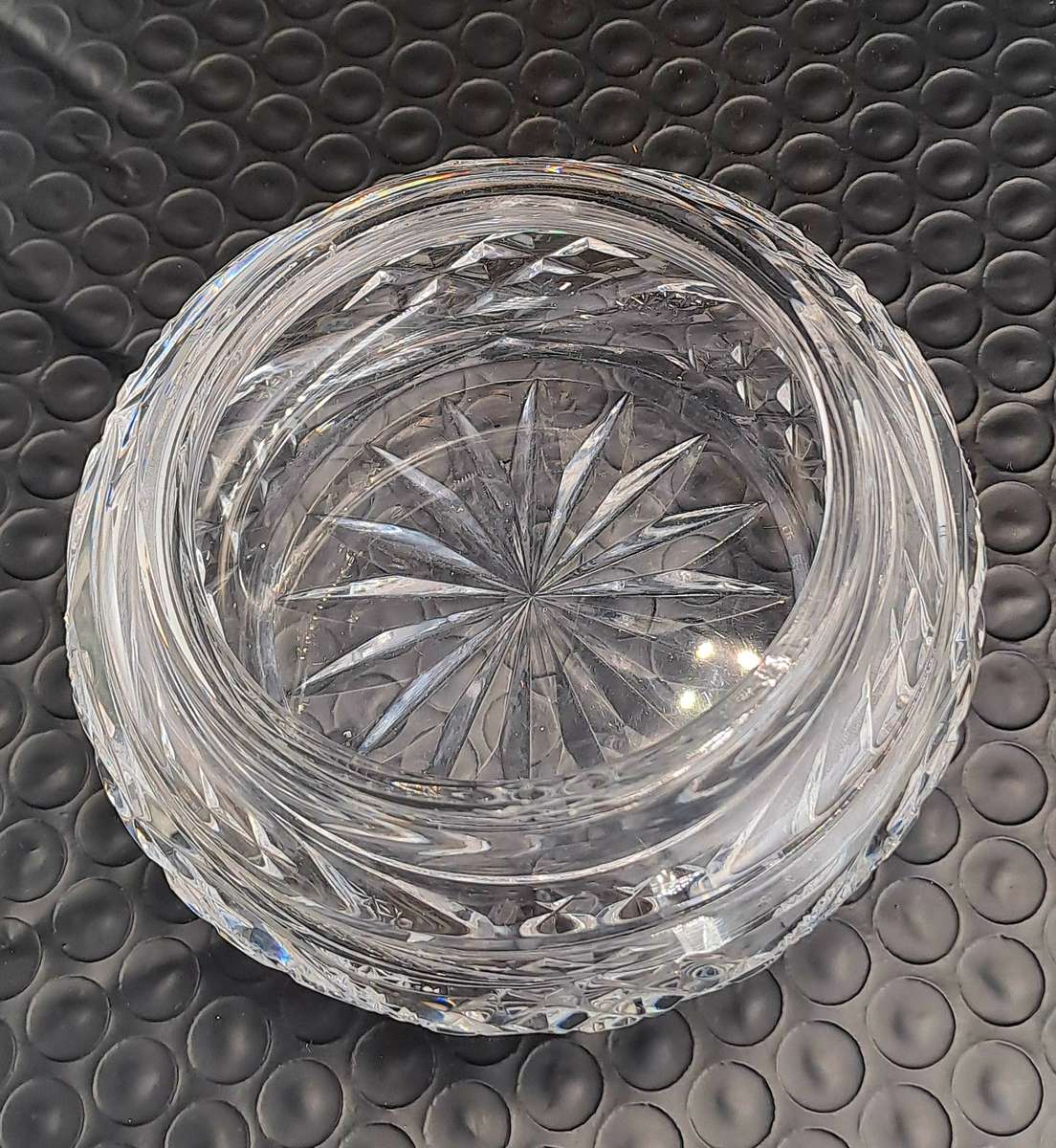 Vintage Clear Crystal Cut Glass Lidded Bowl