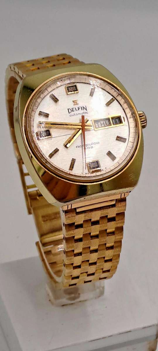 Vintage  1970's Swiss Men's DELFIN Acapulco 202 Automatic Watch -Working