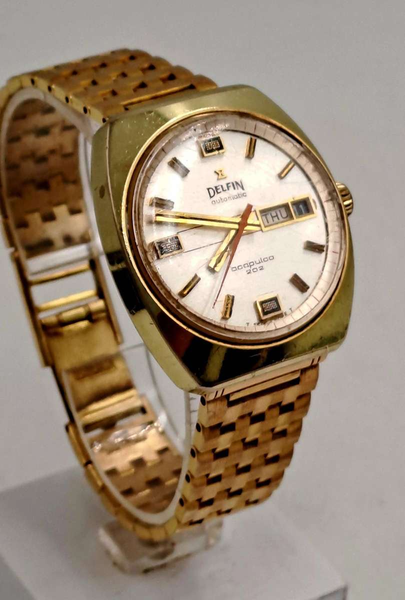 Vintage  1970's Swiss Men's DELFIN Acapulco 202 Automatic Watch -Working