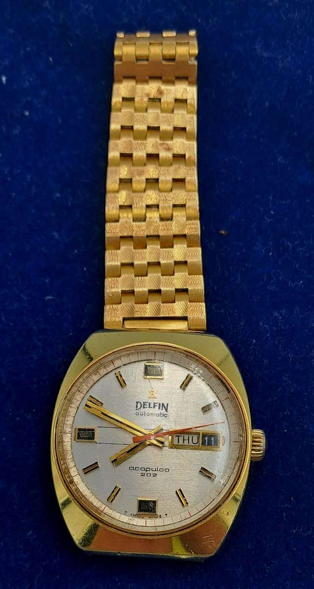 Vintage  1970's Swiss Men's DELFIN Acapulco 202 Automatic Watch -Working