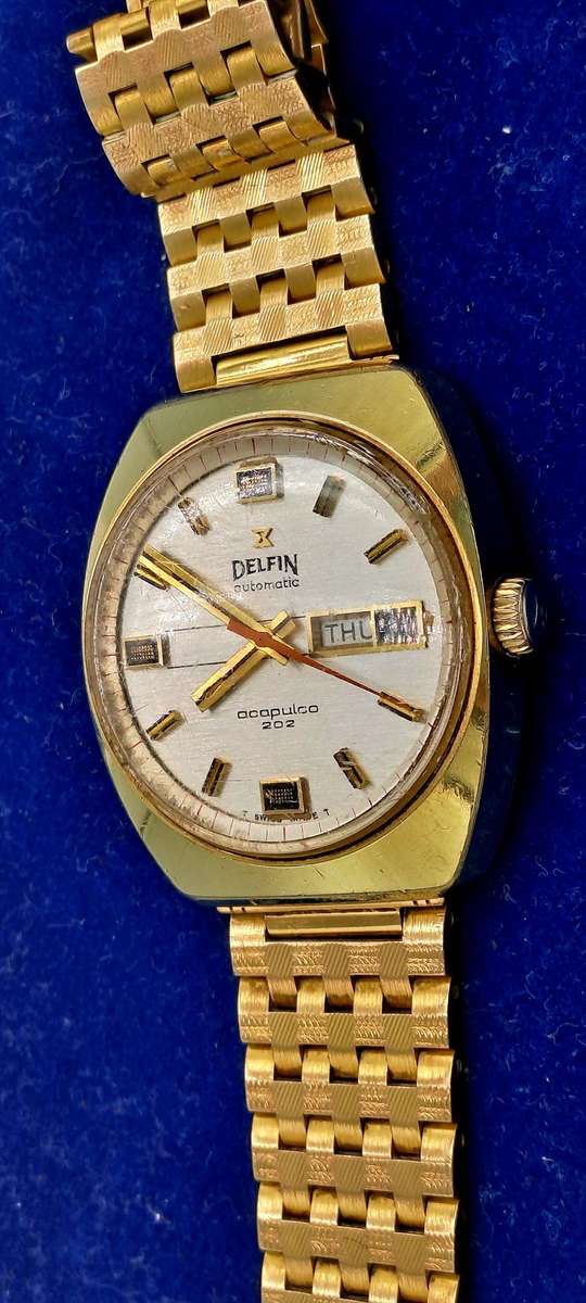 Vintage  1970's Swiss Men's DELFIN Acapulco 202 Automatic Watch -Working