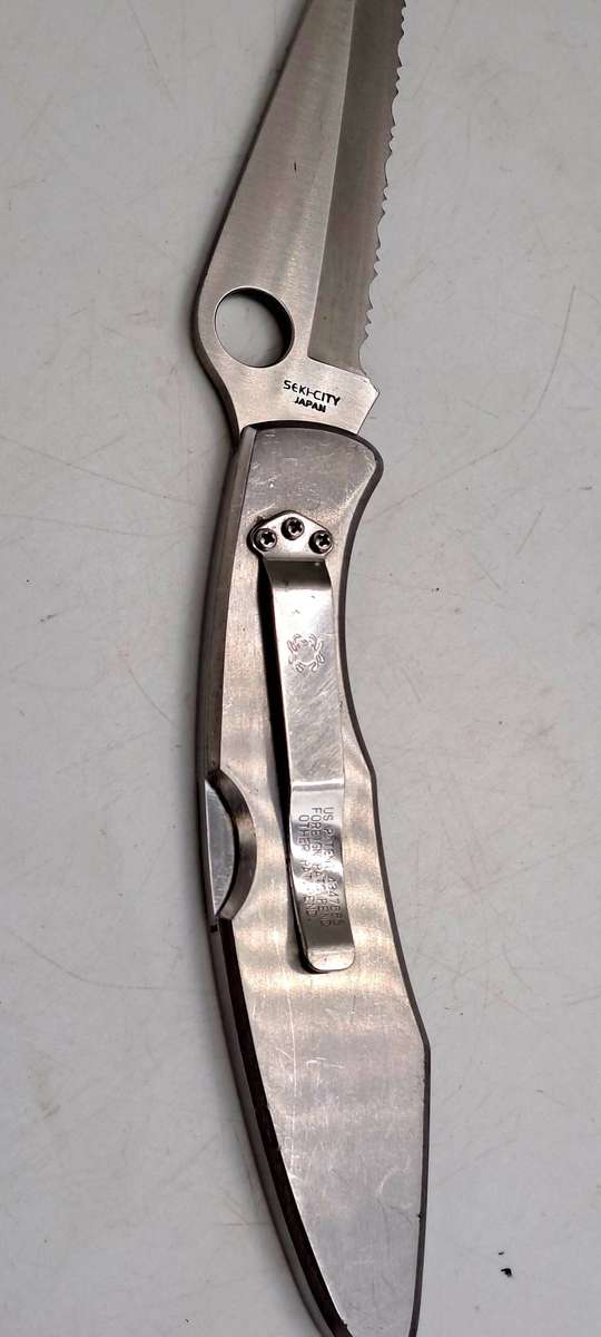 Police Spyderco Gin-1 Stainless Steel Seki-City Japan-US Patent 4347665