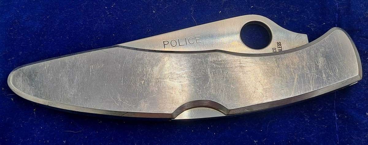 Police Spyderco Gin-1 Stainless Steel Seki-City Japan-US Patent 4347665