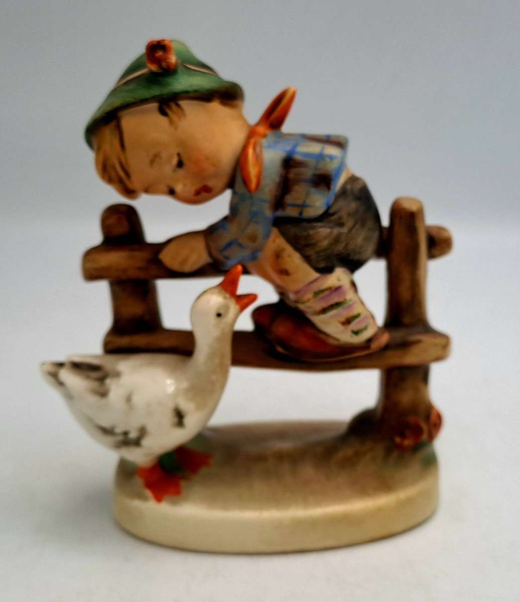 Vintage 1950's Goebel HUMMEL Barnyard Hero Boy Goose Figurine W Germany