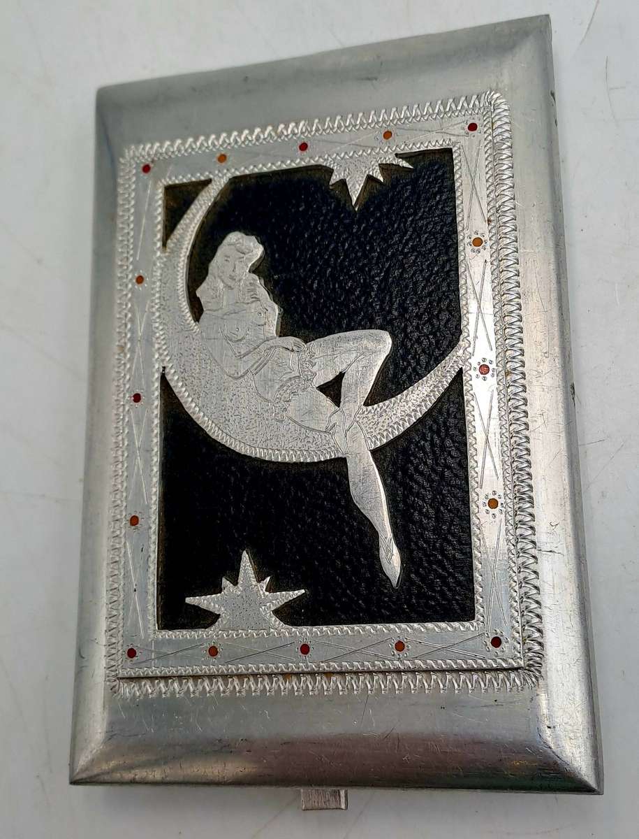 WW2 Prisoner of War Made Aluminium Trench Art Cigarette Case - Africa