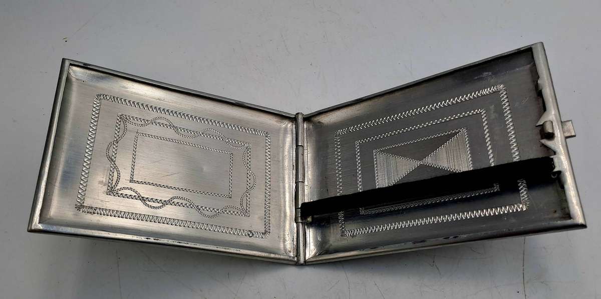 WW2 Prisoner of War Made Aluminium Trench Art Cigarette Case - Africa