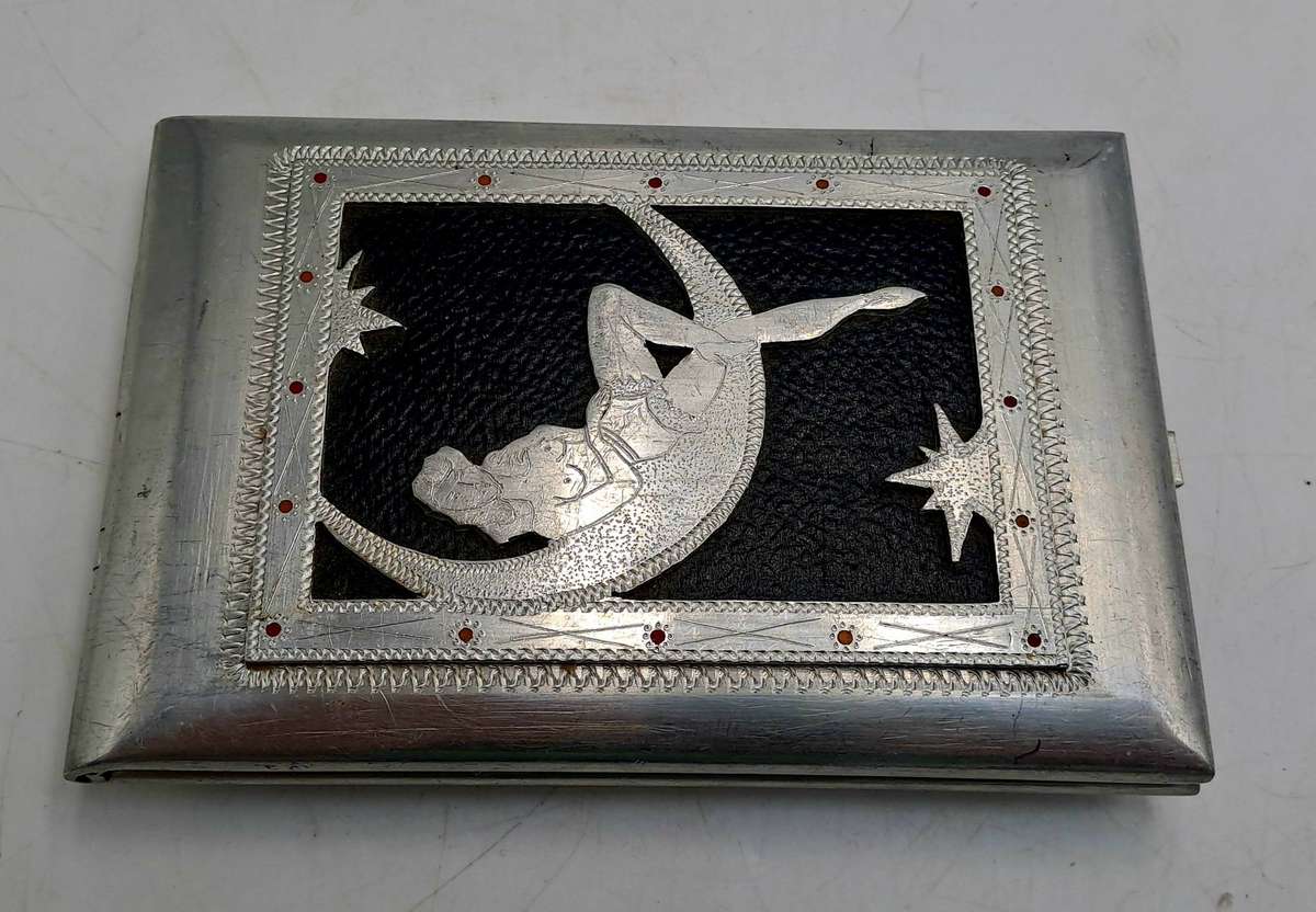 WW2 Prisoner of War Made Aluminium Trench Art Cigarette Case - Africa