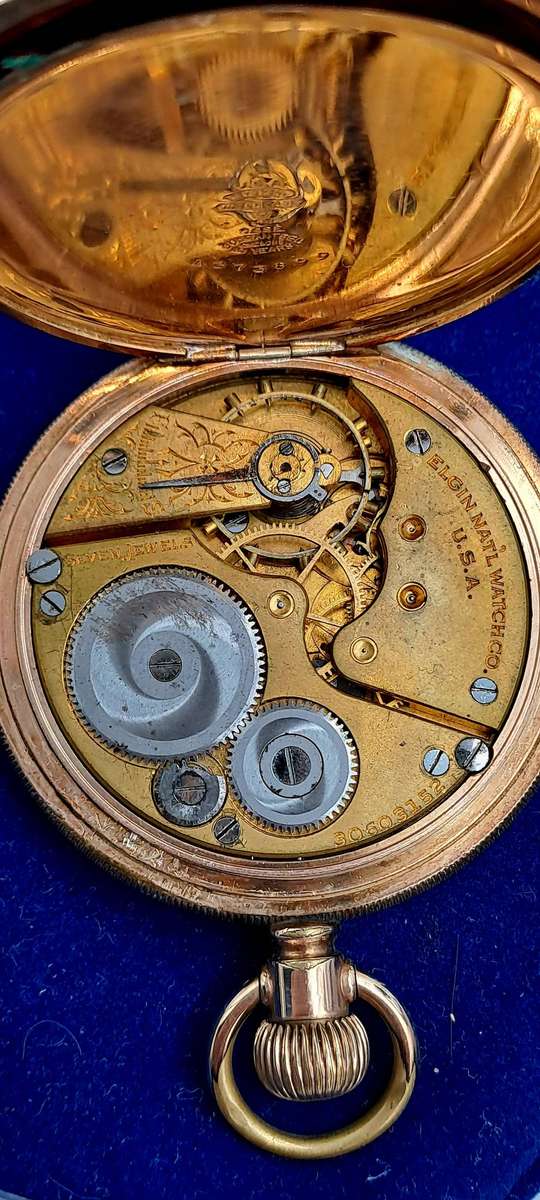 1920's Elgin Pocket Watch SN 30603152 7 Jewels Case No 4373899 USA- NOT Working