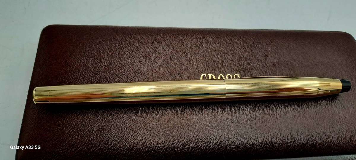 Pre-Owned Vintage 1/20 10ct Rolled Gold Cross Fountain Pen 14kt Gold Nib in case