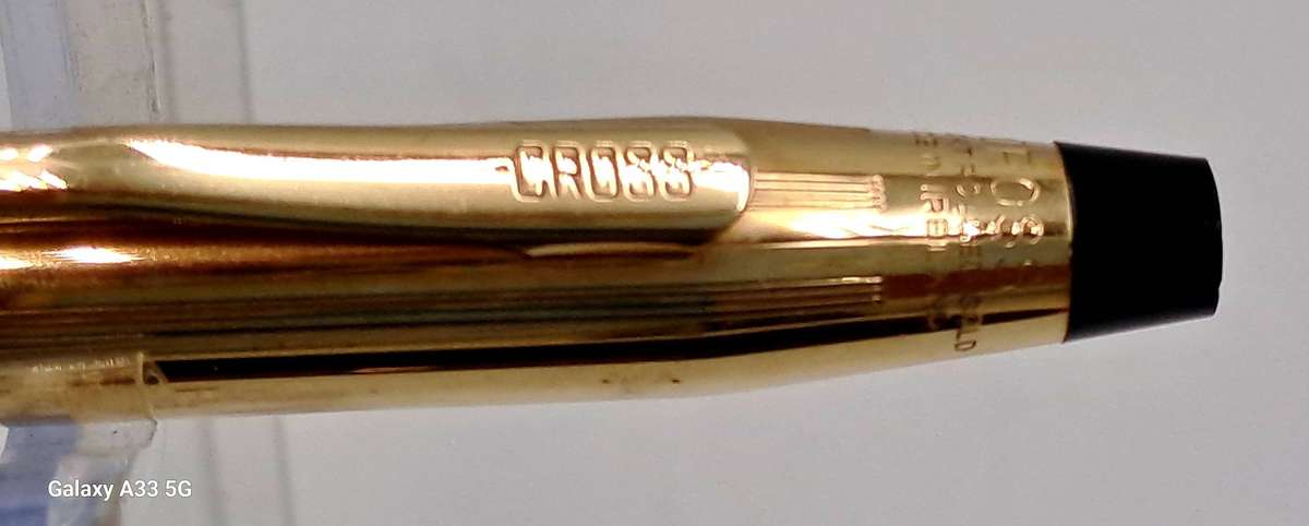 Pre-Owned Vintage 1/20 10ct Rolled Gold Cross Fountain Pen 14kt Gold Nib in case