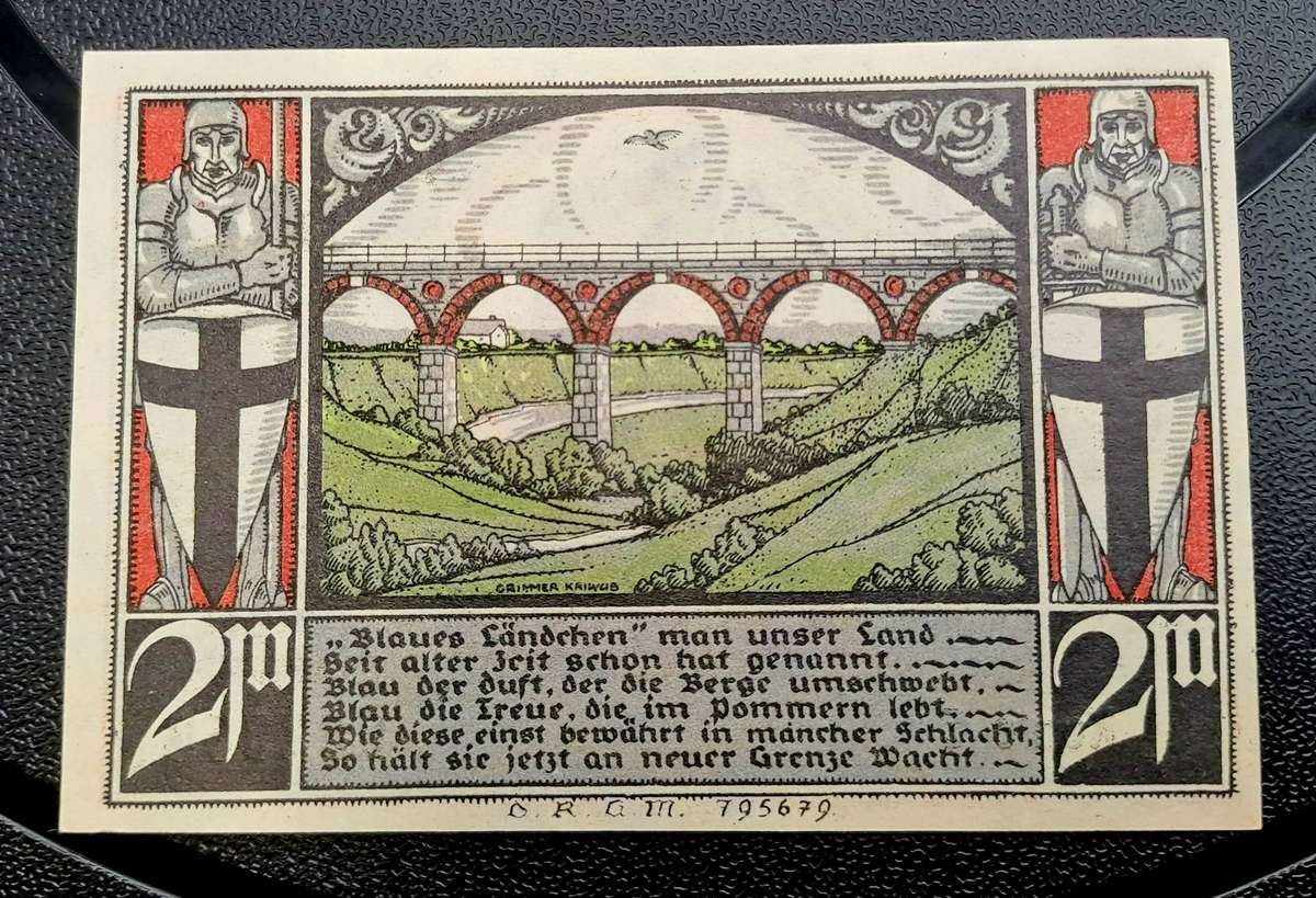 1922 German notgeld 2 Mark City of Bütow (Prussian province of Pomerania)