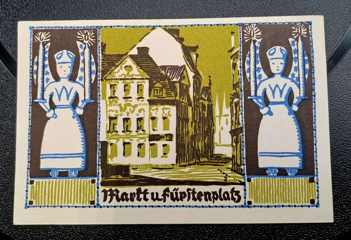 1921 German notgeld 50 Pfennigs City of Schneeberg im Erzgebirge (Federal state of Saxony)