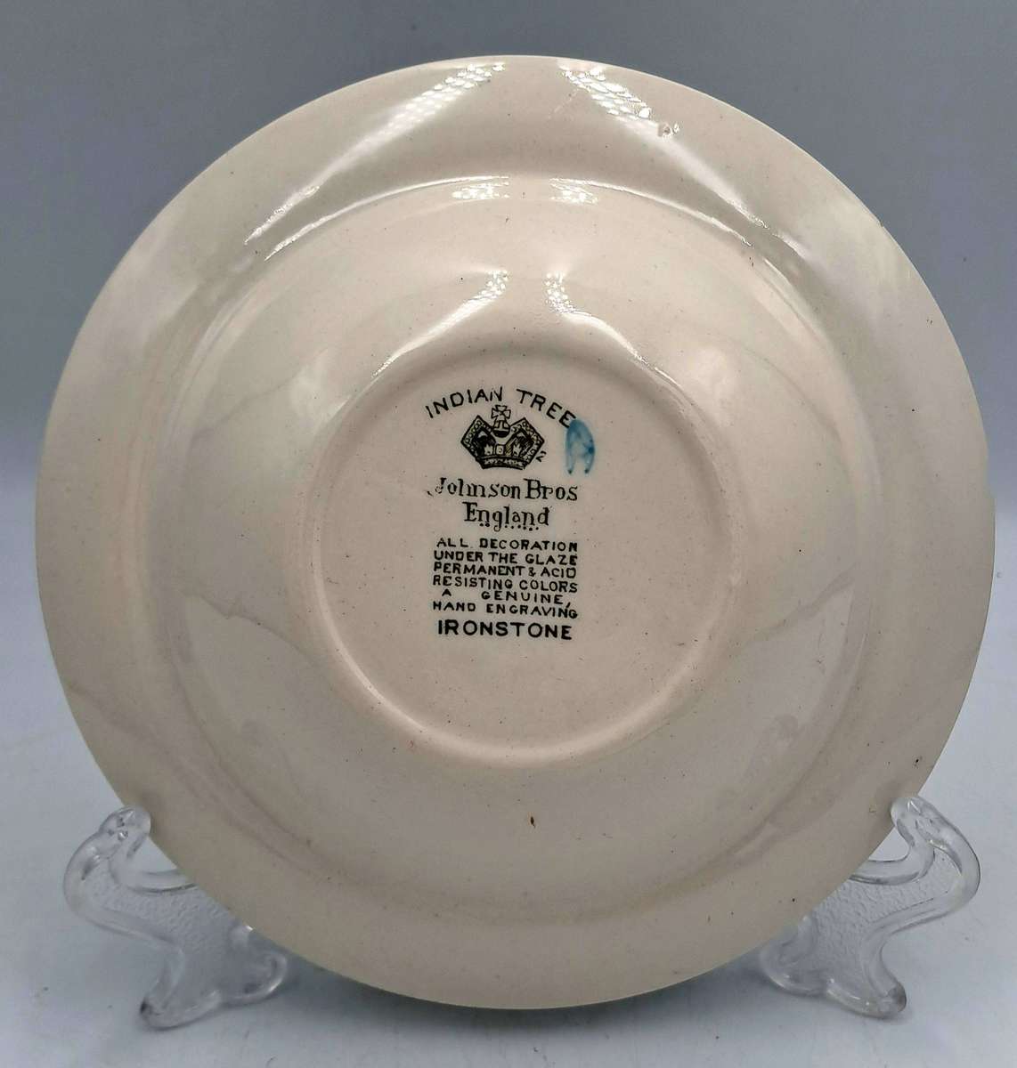 Vintage Johnson Bros Indian Tree Dessert bowl 3,6cm(H) x 16cm -Ironstone -Hand Engraved-12 Available