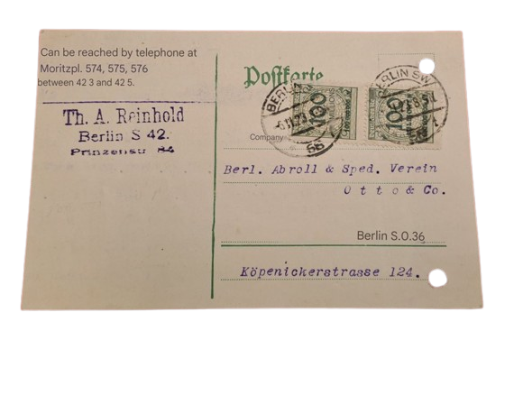 1923 German Postcard (see all Photo's)