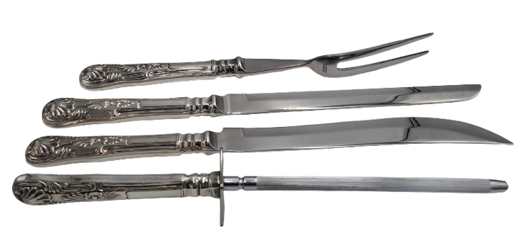 4 Pc Vintage Bon-Appetit Distinctive Carving Set -Boxed -Kings Pattern